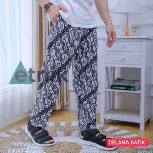 Celana Batik Boim Kolor Santai Harian Pinggang Karet Elastis Ukuran Jumbo Dewasa Pria Wanita Bahan Katun