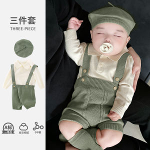 Clothes for Babies Fall and Winter 2024 New Arrival Baby Sweater Jumpsuit Winter Baby and Infants Romper Knitting Suspenders Suit