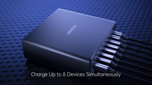 UGREEN 8-in-1 200W GAN Desktop Charger US Plug 6 USB-C Ports 2 USB-A Ports Single C Port 100W Max Output Total 200W Fast Charging
