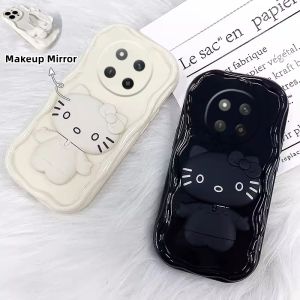 Cartoon Casing Honor X9c X7c X6b Honor 200 Smart 5G 4G Hot Cute Trend Creative Fashion Anti-drop Phone Case with 360° Swivel Cat Mirror Stand 2024