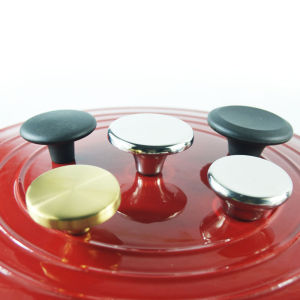 Nồi Cảm Ứng Inox Chảo Chiên Men Gang Nồi Nút Nắp Rỗng Đính Hạt Chịu Nhiệt Độ Cao