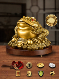 XINGYUE | Lucky Wealth Attraction Statue Brass Three-legged Toad