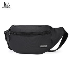 LouisWill Waist Bag Casual Chest Bag Fashion Messenger Bag Travel Bag Business Bag Phone Bag Waterproof Lightweight Bag Leisure Sport Street Bag for College Student