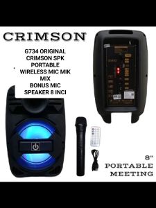 G734 SPEAKER PORTABLE METING 8 INCI BONUS MIC WIRELESS PEGANG CAS BLUETOOTH MIC ECHO WIRELESS SPIKE