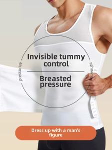 Mens Body Shapers Chest Cover Belly Contracting Vest Corset Waist Shrink Chest Shaping Large Chest Tight Female Chest Hiding Meat Covering Chest