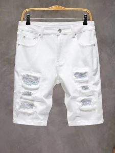 Quần Short Denim Trắng Rách Thời Trang Nam Cạp Vừa Quần Jeans Nam Mùa Hè Quần Jeans Nam Co Giãn Quần Jeans Nam Cạp Cao