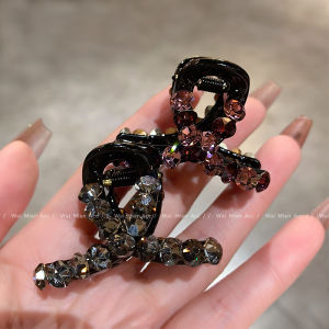 Fashionable Diamond Embedded Hair Clip Womens Popular Half-Up Bun Hair Accessory Versatile Back of Head Loose Hair Styling