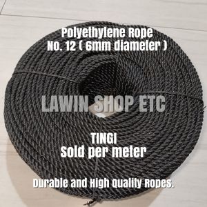 6MM ROPE TINGI PER METER SOLD PER 10 METER PE NYLON ROPE NO. 12 6MM DIAMETERCOLORS: BLACK AND ORANGE