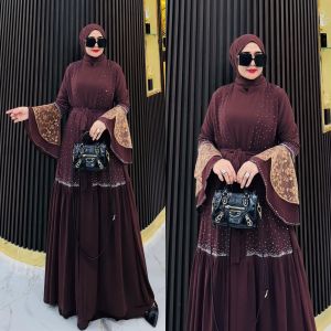 REALPICT COD KODE 109 DRESS PESTA 4 IN 1 BAHAN CERUTY PREMIUM HARGA TERMURAH BEST SELLER TANGAN PERTAMA KONVEKSI / PRINTING / MOTIF PREMIUM GAMIS PESTA GAMISPREMIUM.