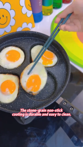 4 Grid Square Pan Non Stick Egg Frying Pan Pancake Burger Maker Multi Functional Breakfast