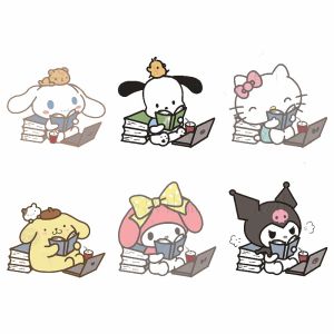 Kawaii Double-Sided Acrylic Reading Clip Cartoon Anime Stationery File Folder Student Planner Clip Business Document Clip