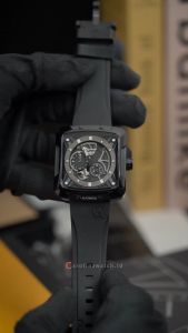 Jam Tangan Pria Alexandre Christie Automatic AC 3030 GARIPBA Black Dial Black Rubber FKM Strap