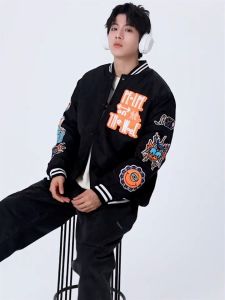 Jaket Baseball untuk Pria: NY New York Yankees Varsity Jacket MLB Baseball Eyes Theme Series