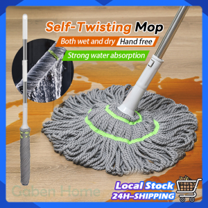 Self Twisting Mop Hands-Free 1-Second Dehydration Floor Cleaning Long Handle Lazy Magic Spinning Mop 自拧旋转拖把