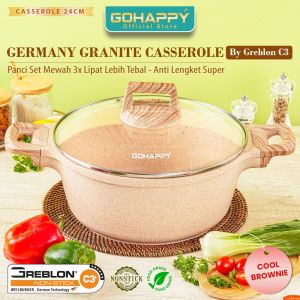 Mayba - Panci Soup Casserole 24 Cm Germany Granit Greblon C3 Ghg86 Kualitas Terbaik Dunia