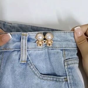 Astronaut Jean Pant Waist Tightener Jean Buttons Pins for Loose Jeans No Sewing Required Detachable Button Adjuster Pants Tightener for Waist