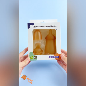 HIPPOLAND Premium 2 in 1 Feeding Bottle | Spoon Squeeze Feeder | Botol Sendok Makan MPASI Bayi 482