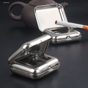 Mini ~ Japanese Style Metal Stainless Steel Outdoor Pocket Car Ashtray Female Small Size Portable Portable Ashtray Smoke
