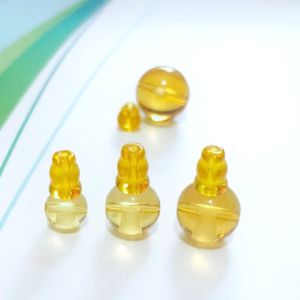 Natural Yellow Crystal Buddha Head Three-Way Tower DIY Bracelet 108 Buddha Beads Necklace round Beads Cultural Artifacts Accessories