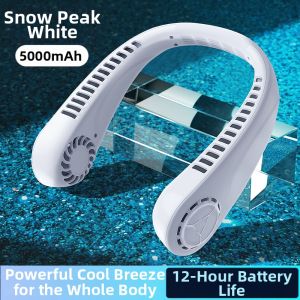 Portable Neck Fan Mini Silent Hanging Fan Personal Air Conditioner USB Powered Long Battery Life Neck Fan for Outdoor Use