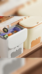 mcute  ถังขยะ ถังขยะแขวนเคาน์เตอร์ ถังขยะติดผนัง ถังขยะกันน้ำมีฝาปิด ถุงขยะดีไซน์ซ่อนอยู่ มีช่องเก็บของในตัว