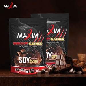 2 ซอง Maxim Soy Protein Gainer 900g ซอย โปรตีน 900กรัม รสช็อกโกแลต