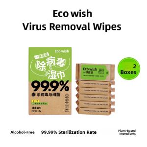 Portable EcoWish Viral Disinfection Wet Wipes 6 Pulls per Pack Hand Sanitizer Wipes for H3N2 Flu Virus Killing Disinfectant Wipes