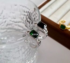 JOYUS Eavan Titanium Stainless Steel 18K Gold Waterproof Green Zircon Rings Birthday Gift Box