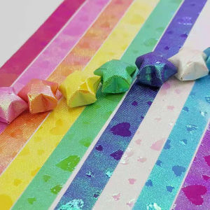 Pearl Shiny Lucky Star & Heart Folding Paper 90 Sheets