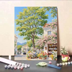 BILIBILI | Acrylic Paint By Numbers Seaside Natural Scenery Painting By Numbers on Canvas Coloring By Number for Adults Paint Digital Art