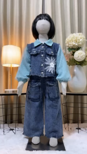 Setelan Import Anak Perempuan Kombinasi Brukat Terbaru 2025 Usia 3 - 12 Tahun Baju Harian Anak Perempuan Termurah Celana Kulot Cargo Korean Style Model Kekinian - COD