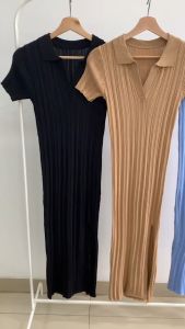D10081 Vivian Slit Long Knit Dress