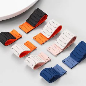 20mm 22mm Silicone Magnetic Strap for Samsung Galaxy watch 7/6/5/4 active 2 bracelet Amazfit BALANCE 2/Bip 6 5 46mm GTR GTS band