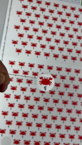 สติกเกอร์กันน้ำ 100% การแสดงผลที่เป็นเป็นสติกเกอร์ สติกเกอร์เนื้อสัตว์ หมู ไก่ ปลา วัว กุ้ง หมึก หอย AM001