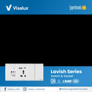 Visalux Stop Kontak Lavish Series (13A) - 1G White / Stop Kontak Premium (LVS-VSD9013A)