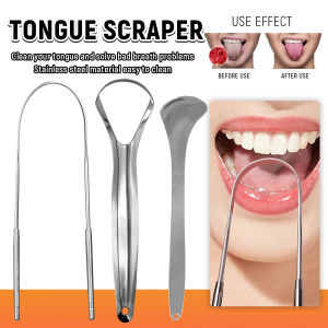 Digeo Stainless Steel Tongue Cleaner Portable Tongue Scrapers Brushes for Fresher Breath