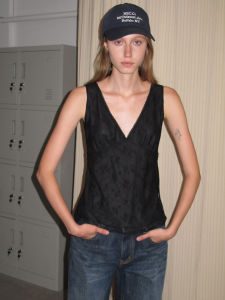 SOLWEIGE | Embellished V-neck with Lace and Ruffles Sleeveless Shapewear Camisole