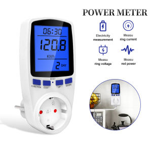 Đồng hồ đo điện LCD kỹ thuật số 220V AC EU Wattmeter Công suất ổ cắm Đồng hồ đo năng lượng Kwh EU US UK Measuring Outlet Power Meter