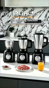 HALEY HY-2979 3-IN-1 1.5L Stainless Steel Blender with 600W Power and 2 Speeds