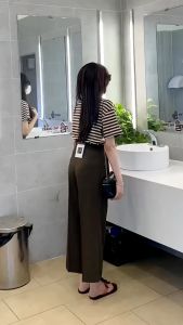 Quần suông nữ nấm lùn cho m56<. Quần dài 87cmcạp cao 5cmchất liệu cao cấp-MAS-mã 201