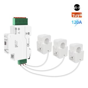 Công Tơ Điện Zemismart 120A Zigbee WiFi DIN-Rail 3 Pha Tương Thích Với Tuya Sử Dụng CT Lõi Tách Rời Cho Điện Áp 120V-240V