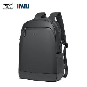 SEPTWOLVES กระเป๋าเป้กระเป๋าสะพายสำหรับกิจกรรมกลางแจ้งผู้ชายหนังกันน้ำระดับไฮเอนด์ความจุเยอะสำหรับใส่โน๊ตบุ๊ค