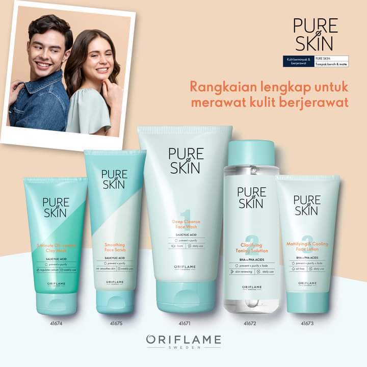Pure Skin Deep Cleanse Face Wash/Toning Solution/Smoothing Face Scrub