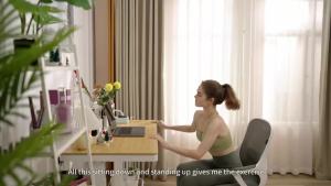 FlexiSpot Comhar EW8 All-in-One Standing Desk with Wooden Tabletop 48" with Drawer