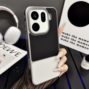For OPPO Find X9 Pro Magnetic Case X9S X8 Ultra Spliced PU Leather Electroplated Frame Shockproof Protective Hard Fundas Cover