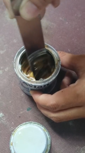 Avian Cat sintetik gold emas 2 komponen bubuk Glitter mas + base clear 100 cc