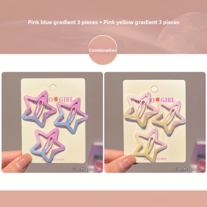 Gradient Star Hair Clip for Women Suitable for Side Bangs and Childrens Hair Accessories ly Baked Japanese and South Korean Style