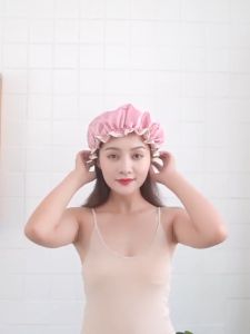 BOSSLU Shower Cap Tebal Anti Air Bahan Polyster Topi Mandi 2AS45