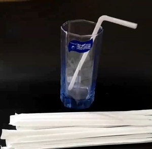 ZH577 100pcs/pack Individually packaged straws soda straw disposable food-grade elbow white straw