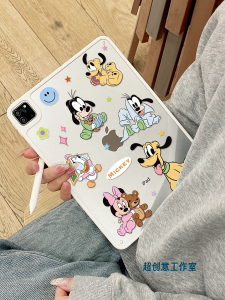 เคสป้องกัน iPad อะคริลิกดีไซน์สร้างสรรค์ ดูดติดแม่เหล็ก ไม่มีฝาปิด ลายสุนัข สำหรับ Air45Mini76 ขนาด 109 นิ้ว แบบแข็ง สำหรับ Pro11/129 ขนาด 13 นิ้ว